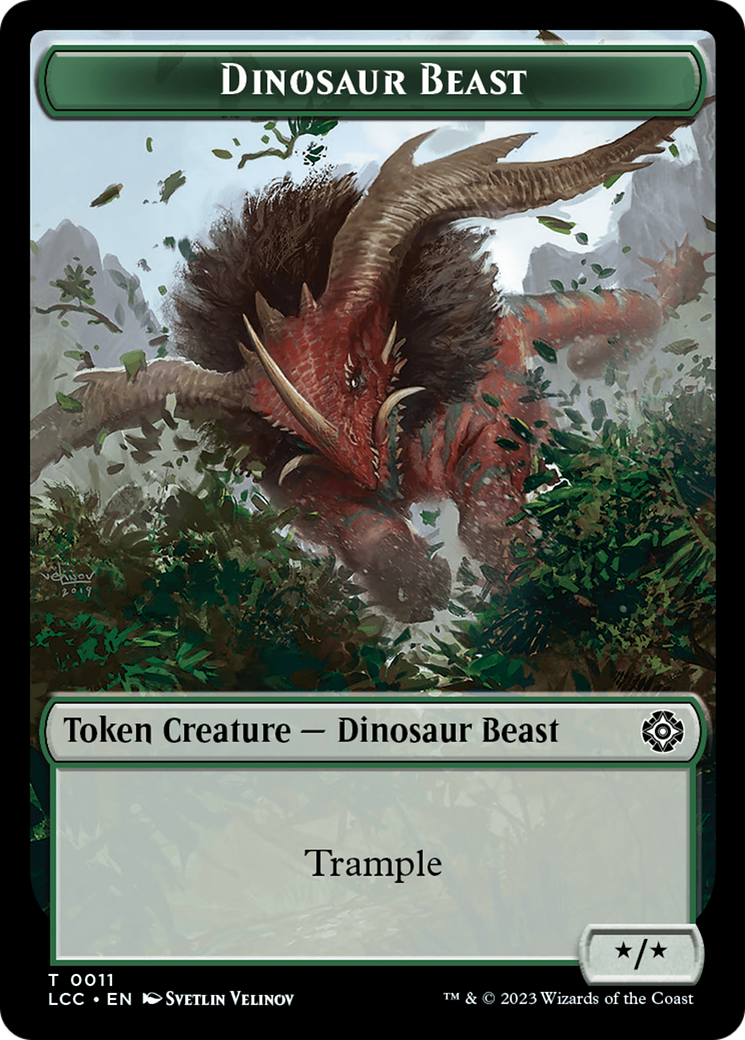 Dinosaur Beast // Dinosaur Double-Sided Token [The Lost Caverns of Ixalan Commander Tokens] | Card Citadel