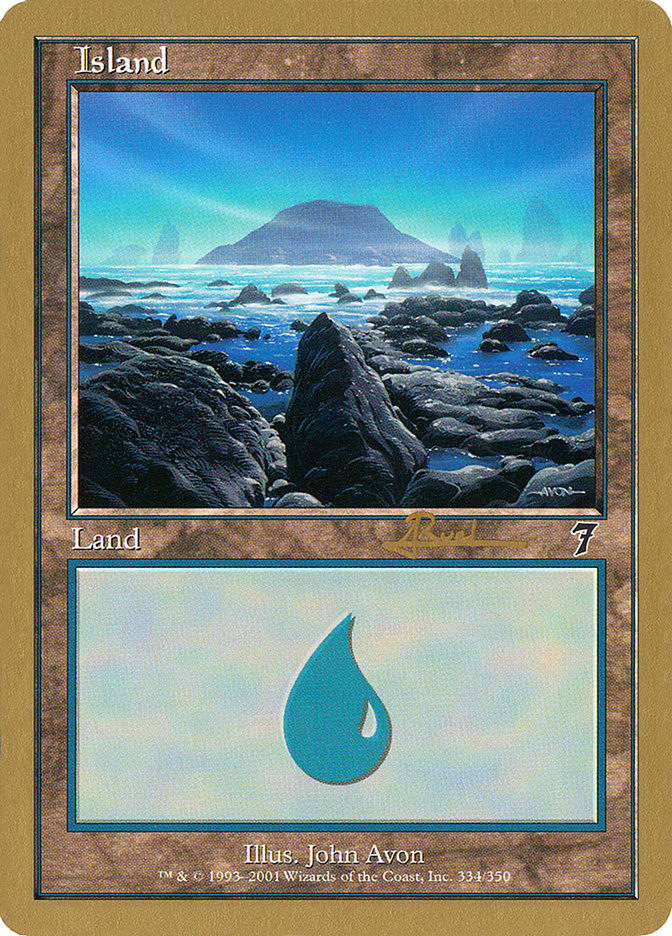 Island (ar334) (Antoine Ruel) [World Championship Decks 2001] | Card Citadel