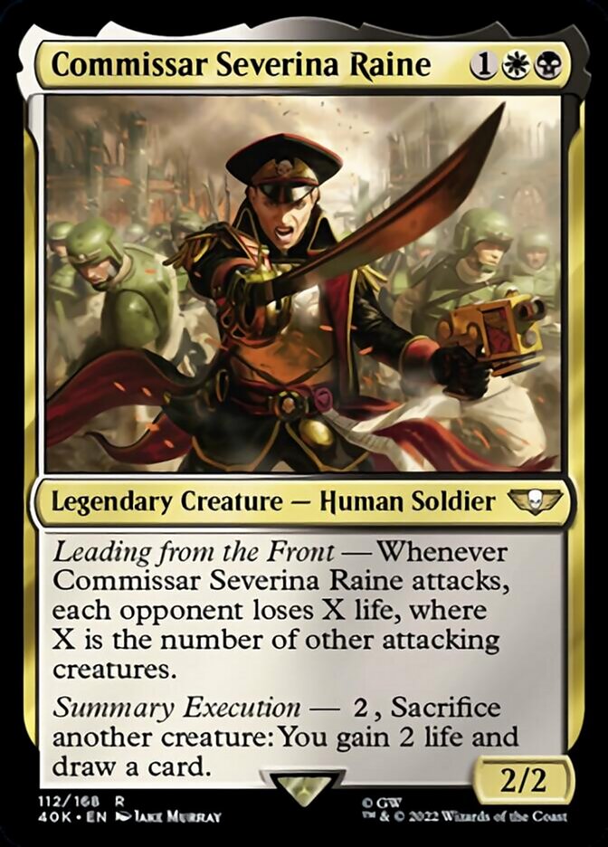 Commissar Severina Raine (Surge Foil) [Universes Beyond: Warhammer 40,000] | Card Citadel