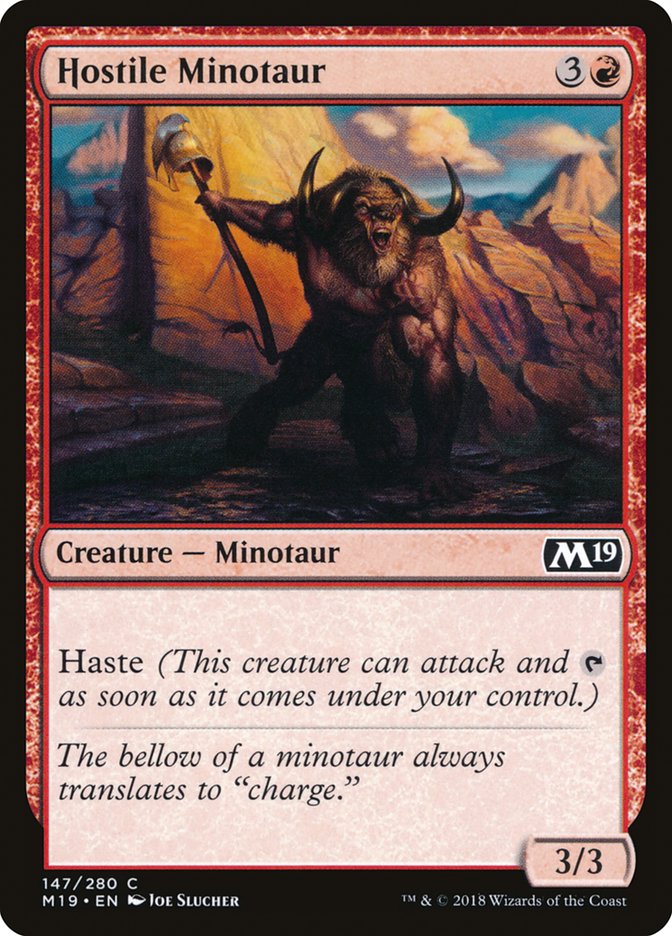 Hostile Minotaur [Core Set 2019] | Card Citadel