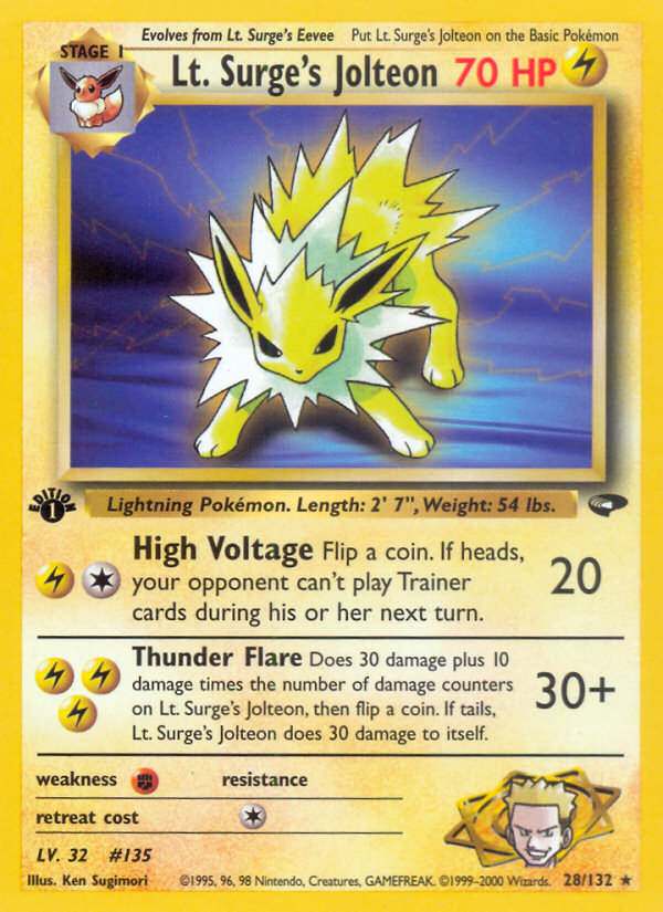 Lt. Surge's Jolteon (28/132) [Gym Challenge 1st Edition] | Card Citadel