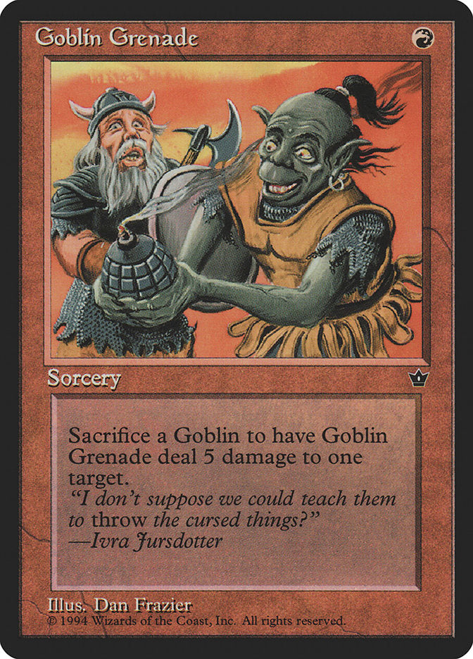 Goblin Grenade (Dan Frazier) [Fallen Empires] | Card Citadel