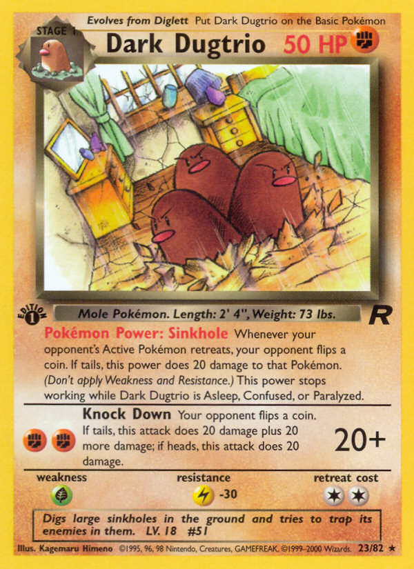 Dark Dugtrio (23/82) [Team Rocket 1st Edition] | Card Citadel