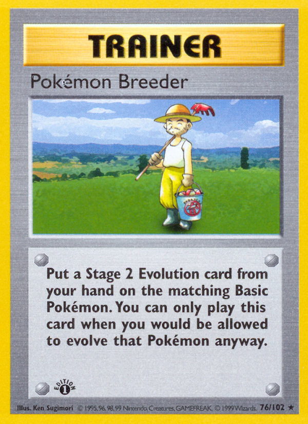 Pokemon Breeder (76/102) (Shadowless) [Base Set 1st Edition] | Card Citadel