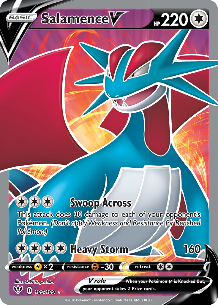 Salamence V (185/189) [Sword & Shield: Darkness Ablaze] | Card Citadel