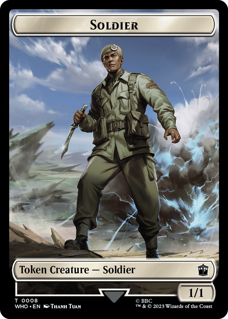 Soldier // Dinosaur Double-Sided Token [Doctor Who Tokens] | Card Citadel