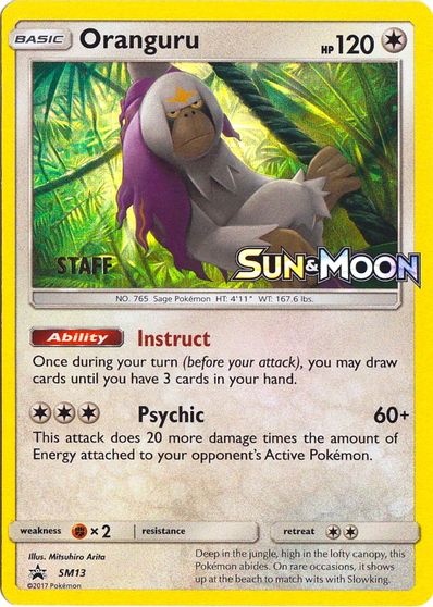 Oranguru (SM13) (Staff Prerelease Promo) [Sun & Moon: Black Star Promos] | Card Citadel