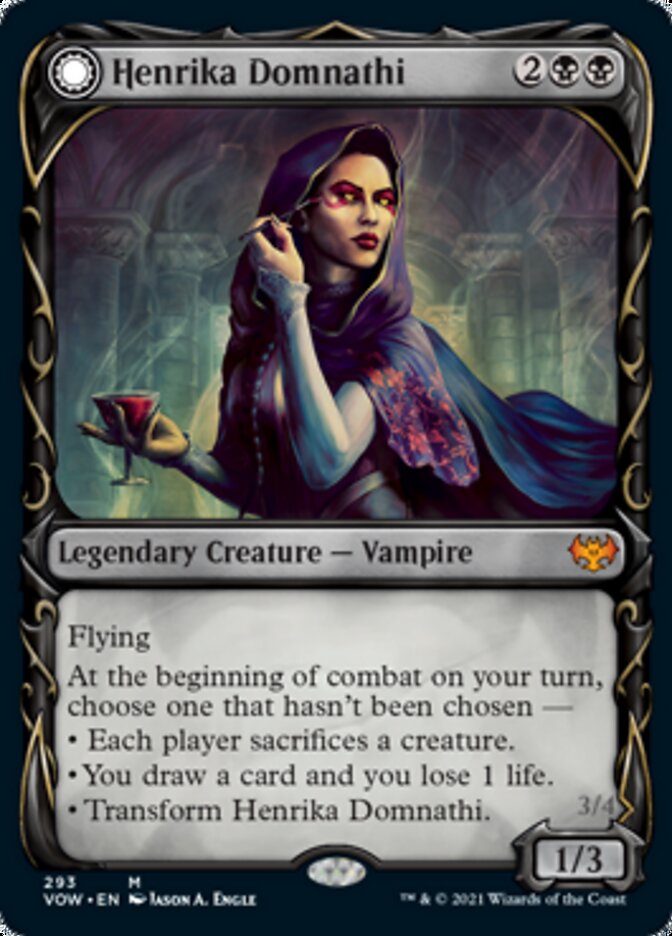 Henrika Domnathi // Henrika, Infernal Seer (Showcase Fang Frame) [Innistrad: Crimson Vow] | Card Citadel