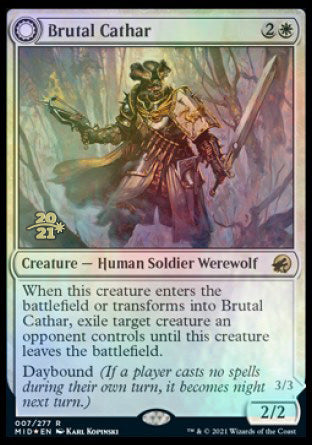 Brutal Cathar // Moonrage Brute [Innistrad: Midnight Hunt Prerelease Promos] | Card Citadel