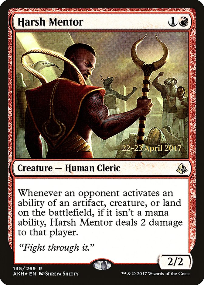 Harsh Mentor (Prerelease Promo) [Amonkhet Prerelease Promos] | Card Citadel