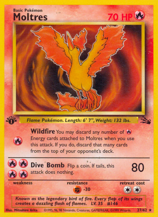 Moltres (27/62) [Fossil 1st Edition] | Card Citadel