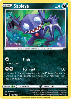 Sableye (105/185) [Sword & Shield: Vivid Voltage] | Card Citadel