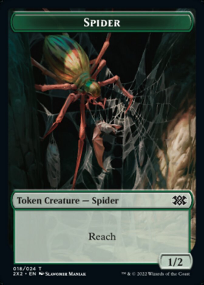 Spider // Aven Initiate Double-sided Token [Double Masters 2022 Tokens] | Card Citadel