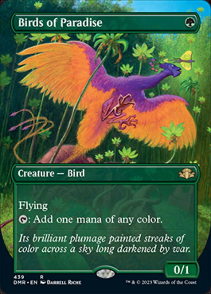 Birds of Paradise (Borderless Alternate Art) [Dominaria Remastered] | Card Citadel