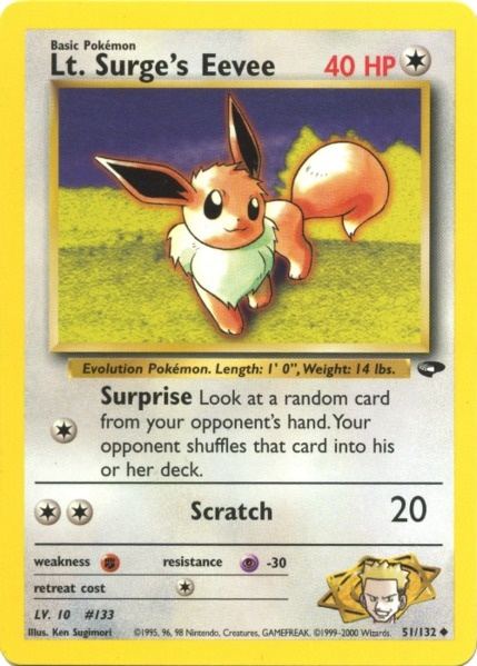 Lt. Surge's Eevee (51/132) [Gym Challenge Unlimited] | Card Citadel