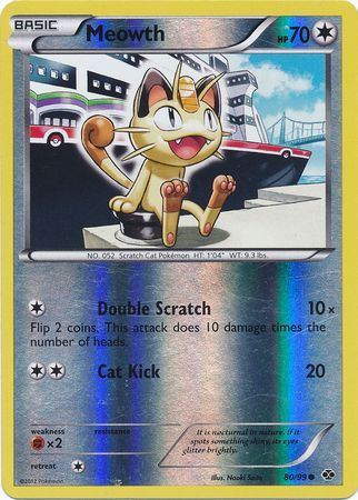 Meowth (80/99) (Mirror Reverse Holo) [Black & White: Next Destinies] | Card Citadel