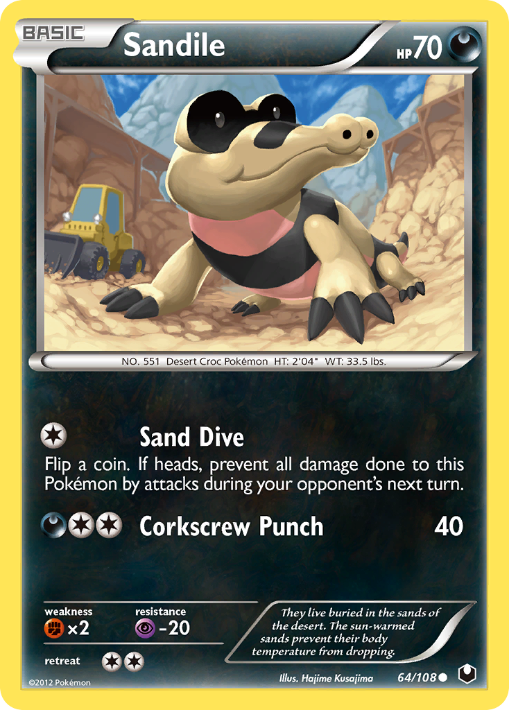 Sandile (64/108) [Black & White: Dark Explorers] | Card Citadel