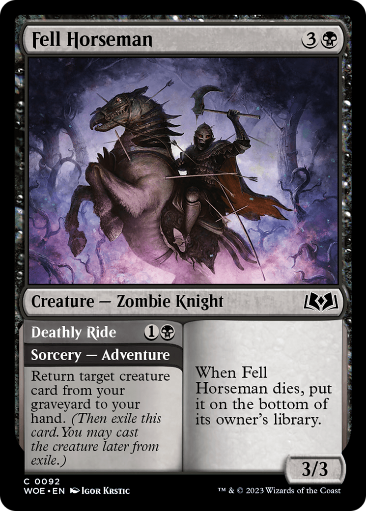 Fell Horseman // Deathly Ride [Wilds of Eldraine] | Card Citadel