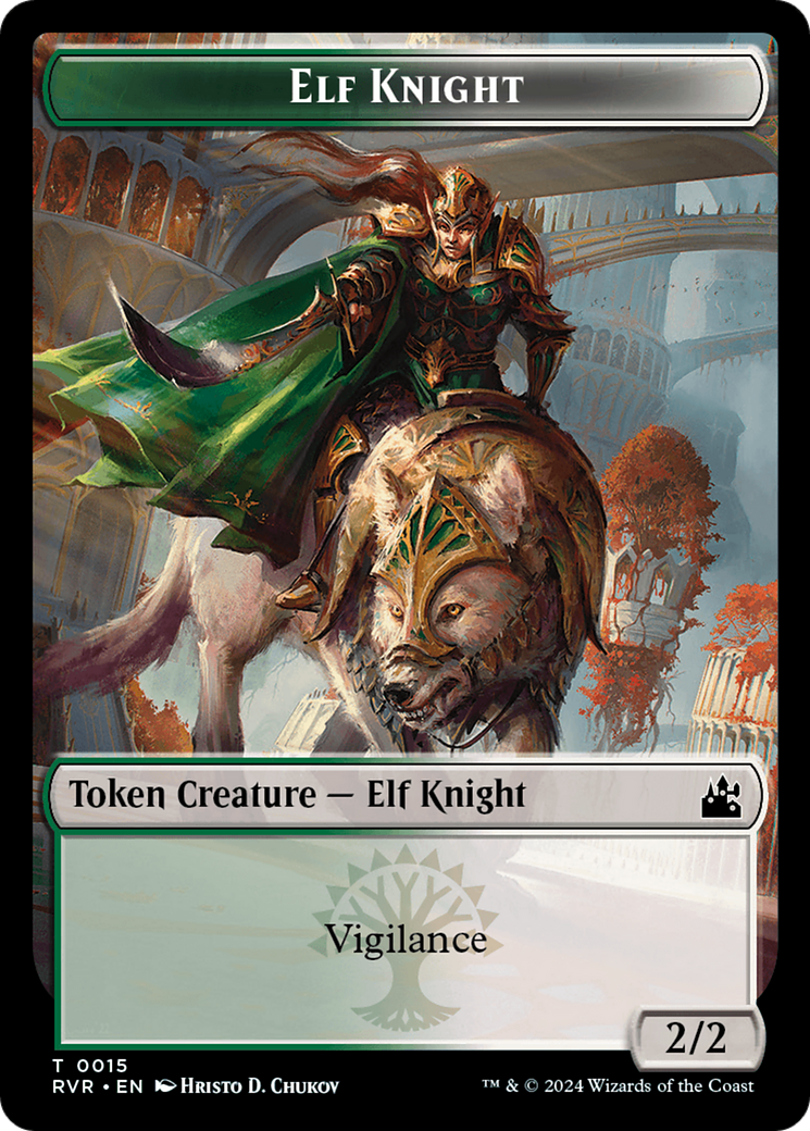 Elf Knight // Soldier Double-Sided Token [Ravnica Remastered Tokens] | Card Citadel