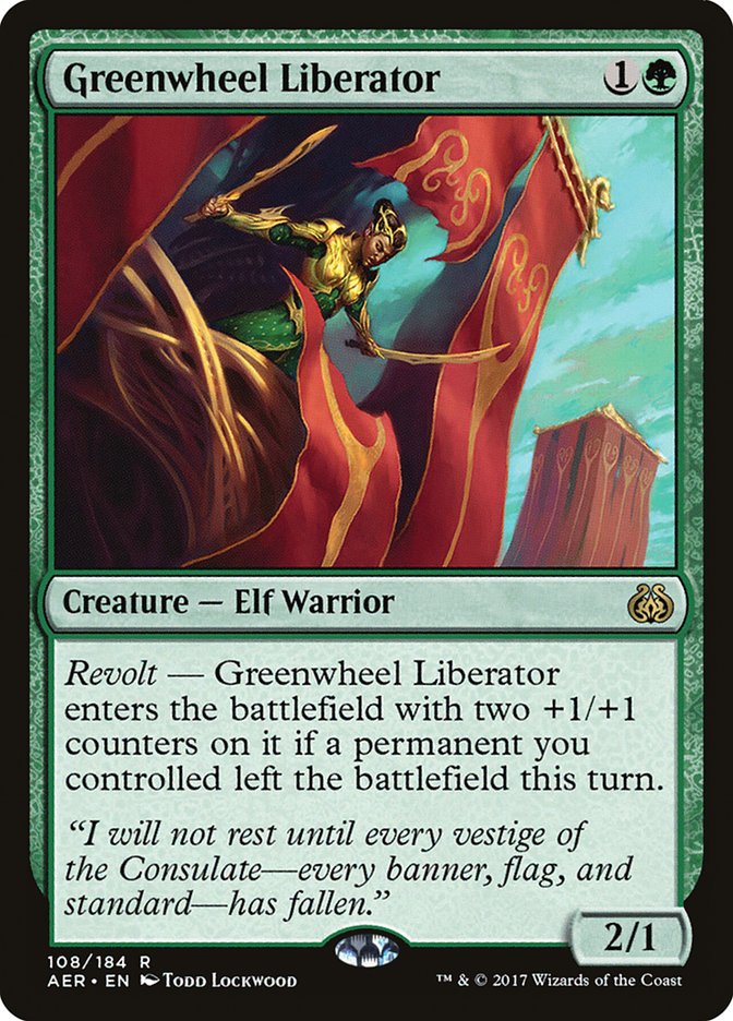 Greenwheel Liberator [Aether Revolt] | Card Citadel