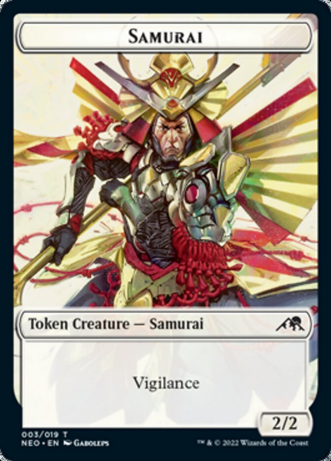 Samurai // Spirit (011) Double-sided Token [Kamigawa: Neon Dynasty Tokens] | Card Citadel