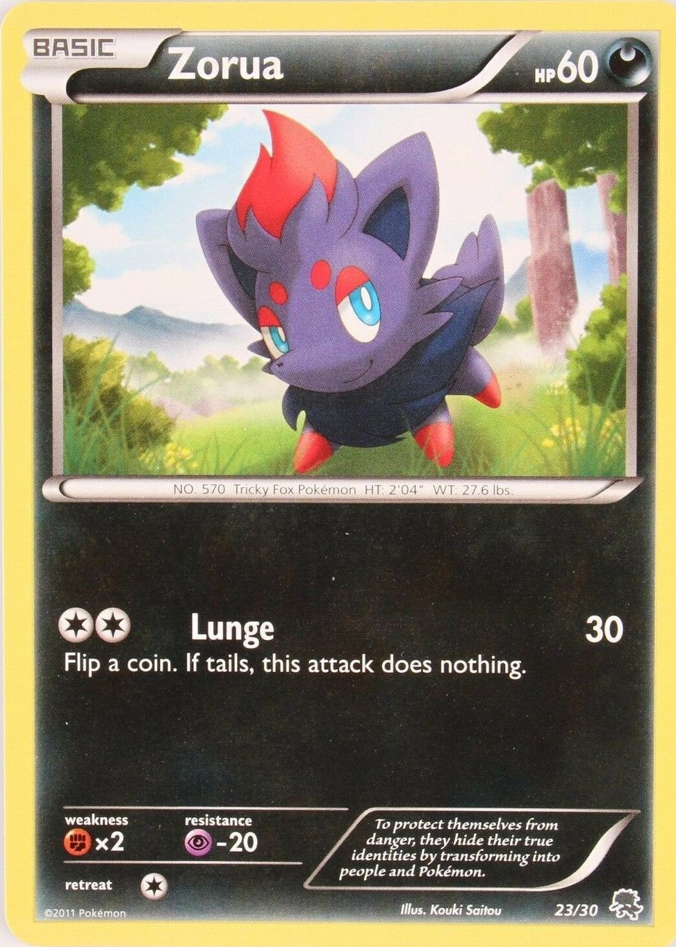 Zorua (23/30) [Black & White: Trainer Kit - Zoroark] | Card Citadel