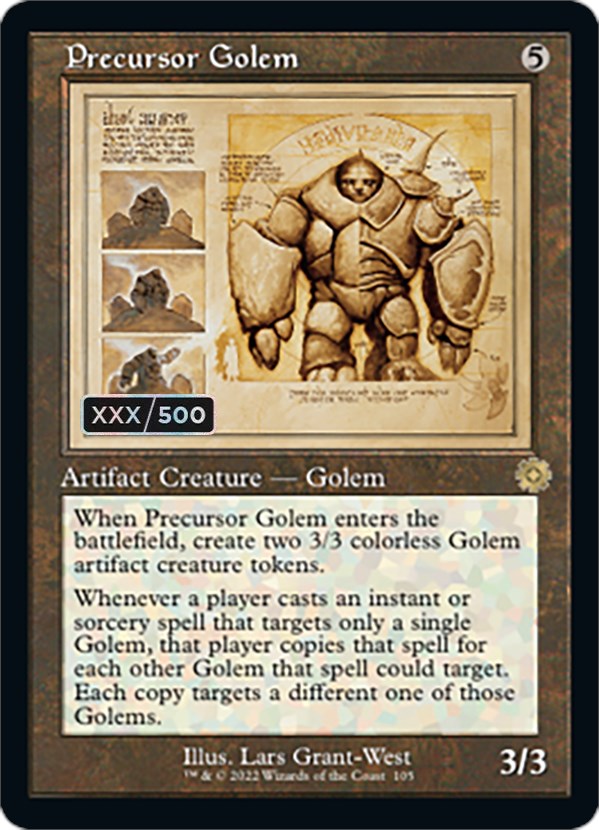 Precursor Golem (Retro Schematic) (Serial Numbered) [The Brothers' War Retro Artifacts] | Card Citadel