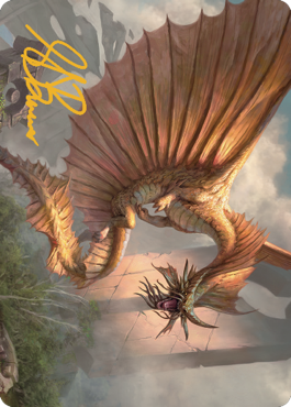 Ancient Gold Dragon Art Card (28) (Gold-Stamped Signature) [Commander Legends: Battle for Baldur's Gate Art Series] | Card Citadel