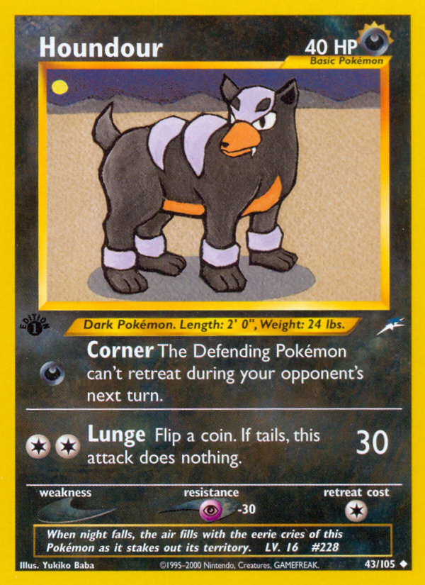 Houndour (43/105) [Neo Destiny 1st Edition] | Card Citadel