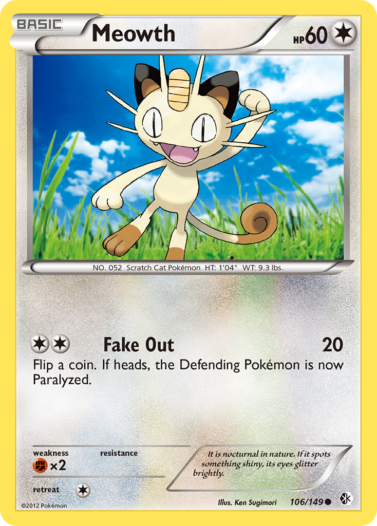 Meowth (106/149) [Black & White: Boundaries Crossed] | Card Citadel