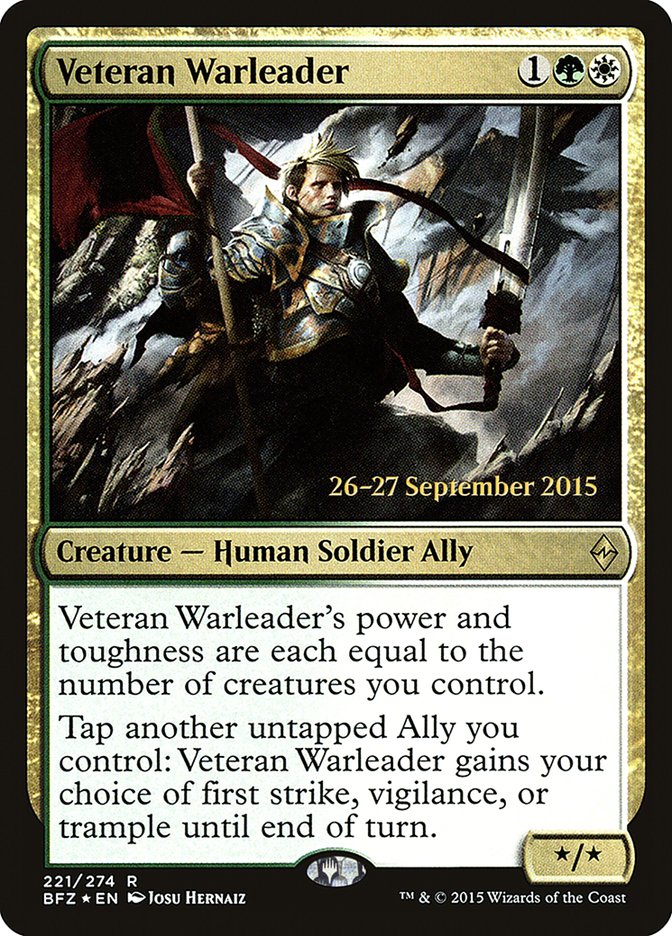 Veteran Warleader (Prerelease Promo) [Battle for Zendikar Prerelease Promos] | Card Citadel