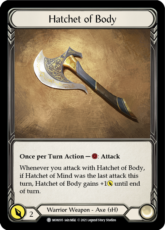Hatchet of Body // Boltyn [MON105 // MON030] 1st Edition Normal | Card Citadel