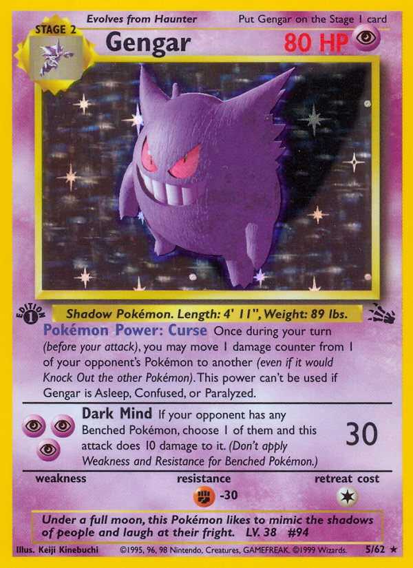 Gengar (5/62) [Fossil 1st Edition] | Card Citadel