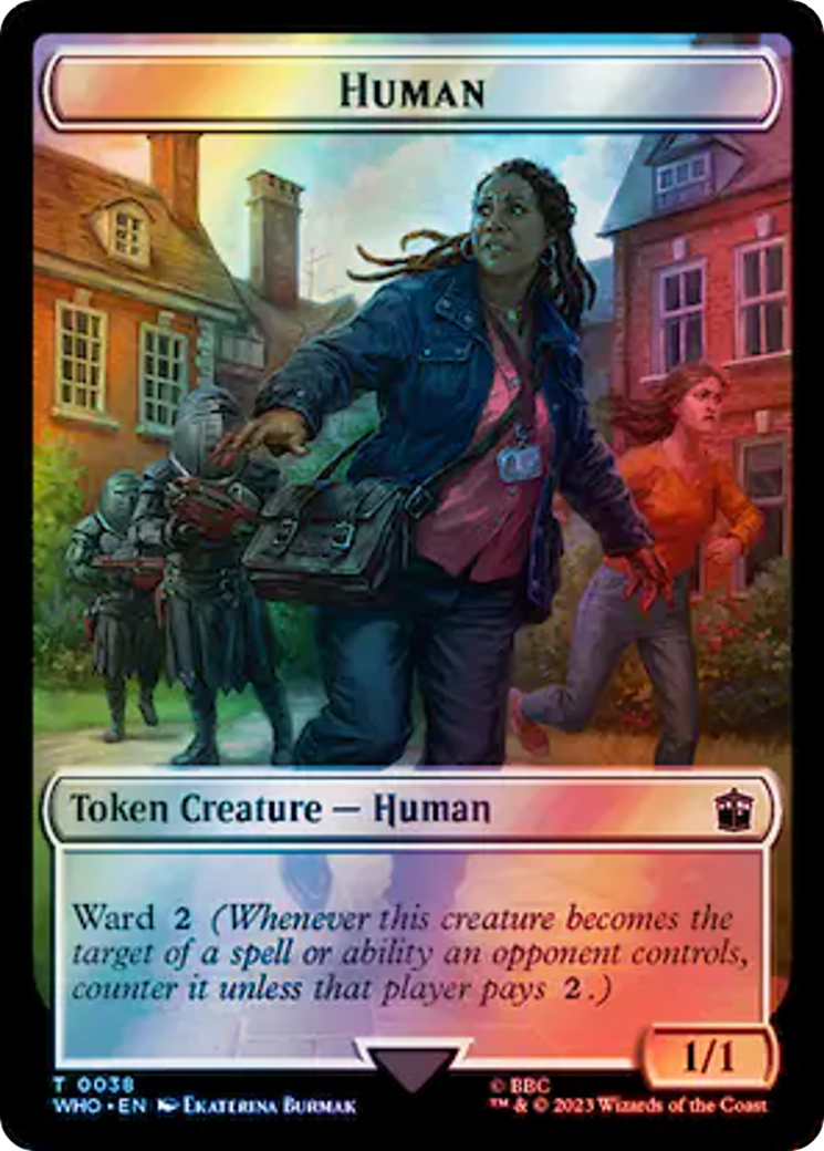 Human (0038) // Mutant Double-Sided Token (Surge Foil) [Doctor Who Tokens] | Card Citadel