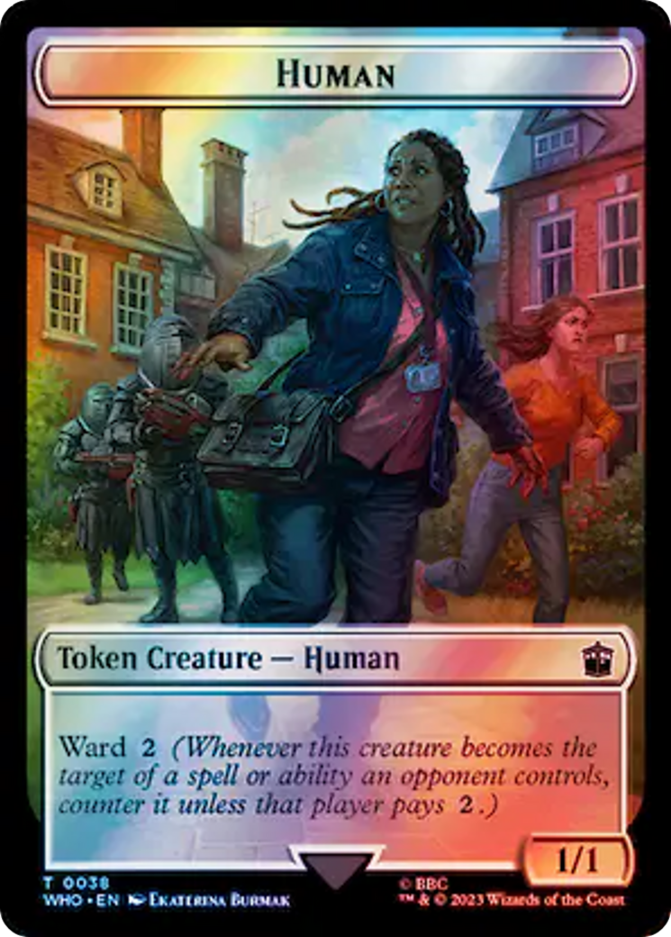 Human (0038) // Food (0058) Double-Sided Token (Surge Foil) [Doctor Who Tokens] | Card Citadel