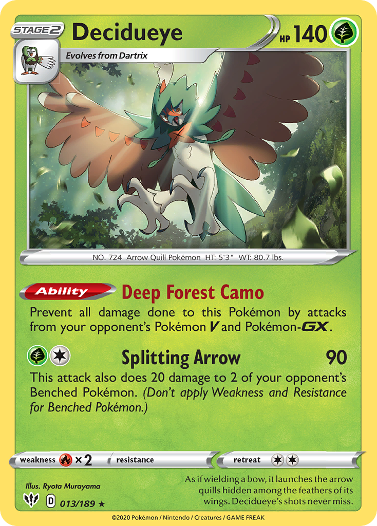 Decidueye (013/189) [Sword & Shield: Darkness Ablaze] | Card Citadel