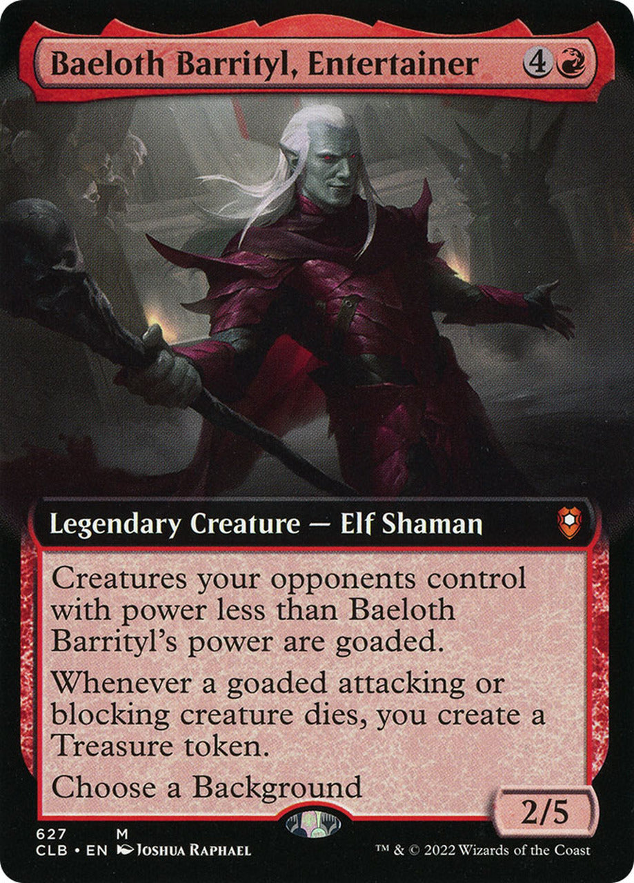 Baeloth Barrityl, Entertainer (Extended Art) [Commander Legends: Battle for Baldur's Gate] | Card Citadel