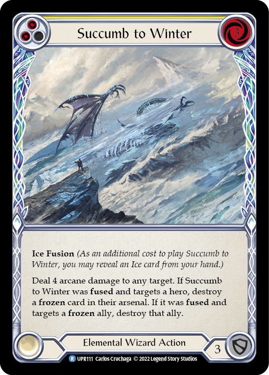 Succumb to Winter (Yellow) [UPR111] (Uprising)  Rainbow Foil | Card Citadel