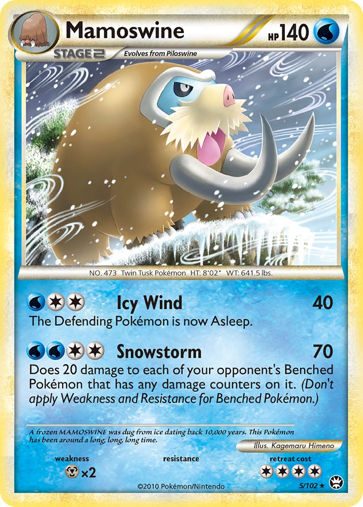 Mamoswine (5/102) (Cracked Ice Holo) (Theme Deck Exclusive) [HeartGold & SoulSilver: Triumphant] | Card Citadel