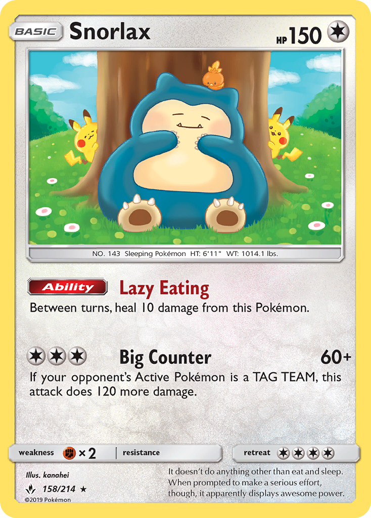 Snorlax (158/214) [Sun & Moon: Unbroken Bonds] | Card Citadel