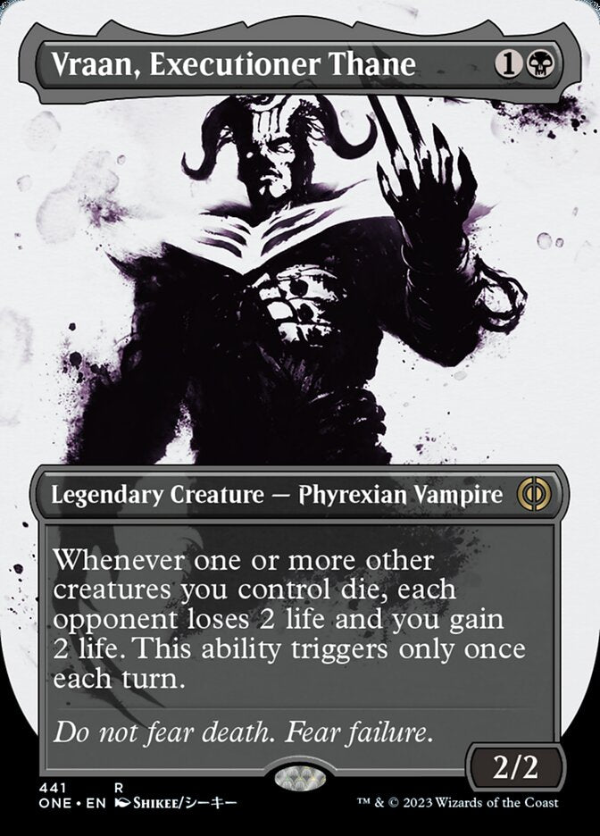 Vraan, Executioner Thane (Borderless Ichor Step-and-Compleat Foil) [Phyrexia: All Will Be One] | Card Citadel