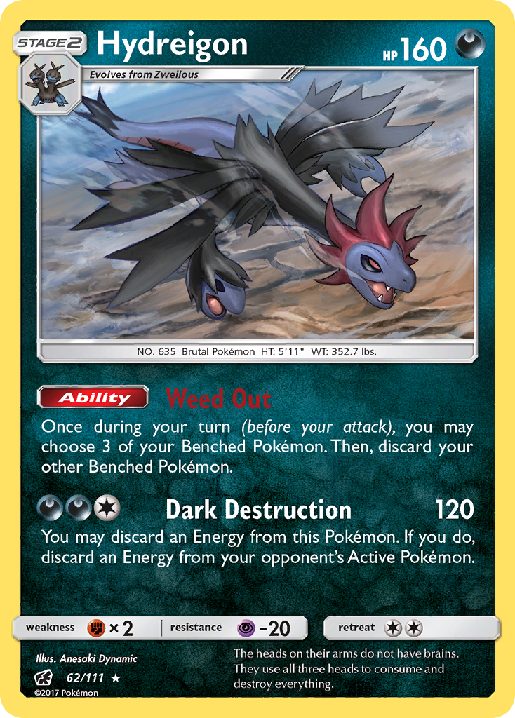 Hydreigon (62/111) [Sun & Moon: Crimson Invasion] | Card Citadel