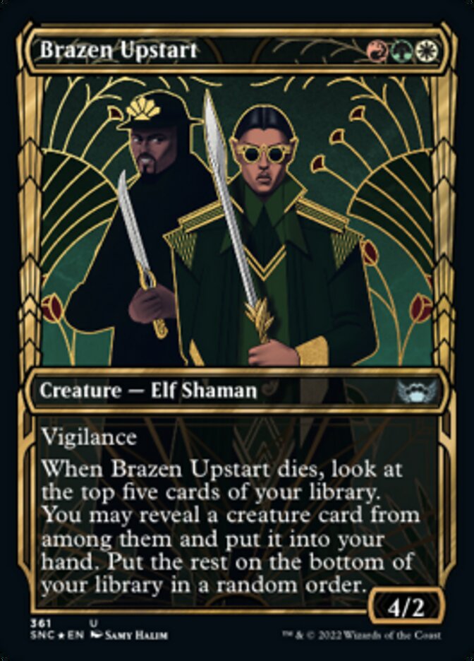 Brazen Upstart (Showcase Golden Age Gilded Foil) [Streets of New Capenna] | Card Citadel