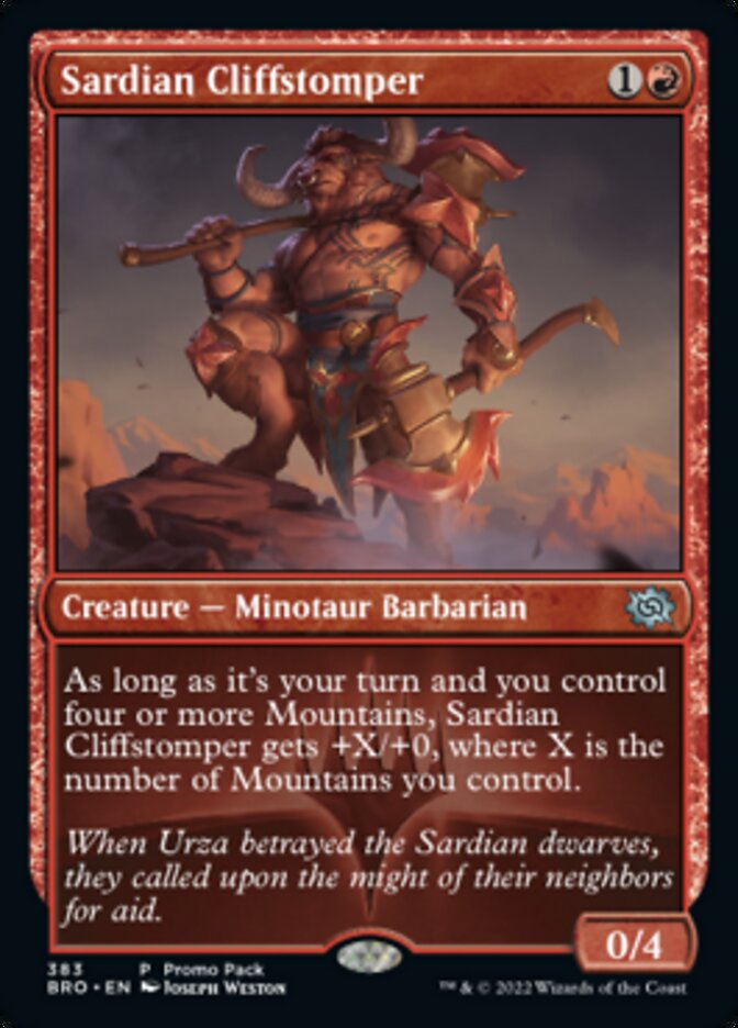 Sardian Cliffstomper (Promo Pack) [The Brothers' War] | Card Citadel