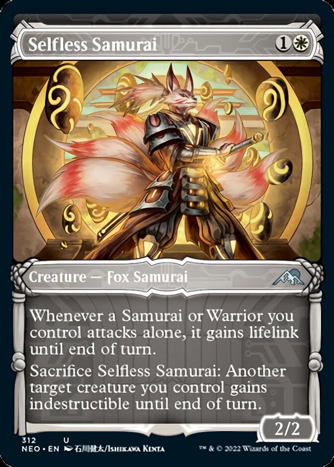 Selfless Samurai (Showcase Samurai) [Kamigawa: Neon Dynasty] | Card Citadel