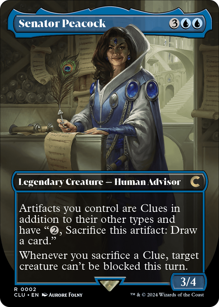 Senator Peacock (Borderless) [Ravnica: Clue Edition] | Card Citadel