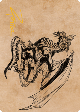 Ancient Silver Dragon Art Card (47) (Gold-Stamped Signature) [Commander Legends: Battle for Baldur's Gate Art Series] | Card Citadel