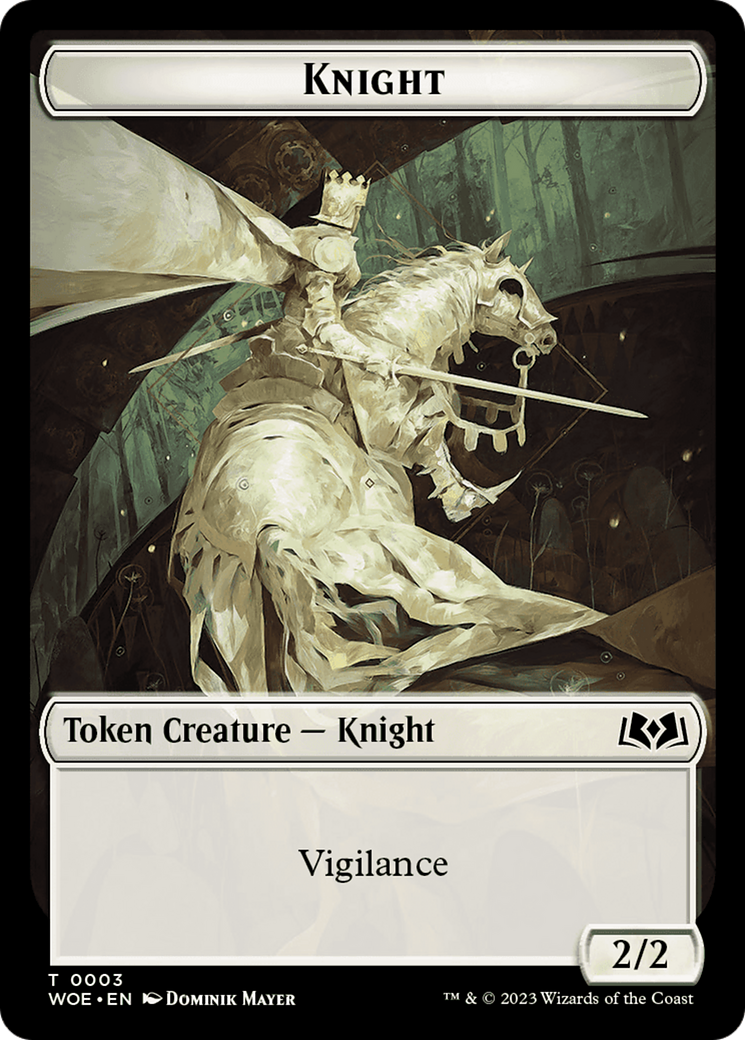Knight // Food (0011) Double-Sided Token [Wilds of Eldraine Tokens] | Card Citadel