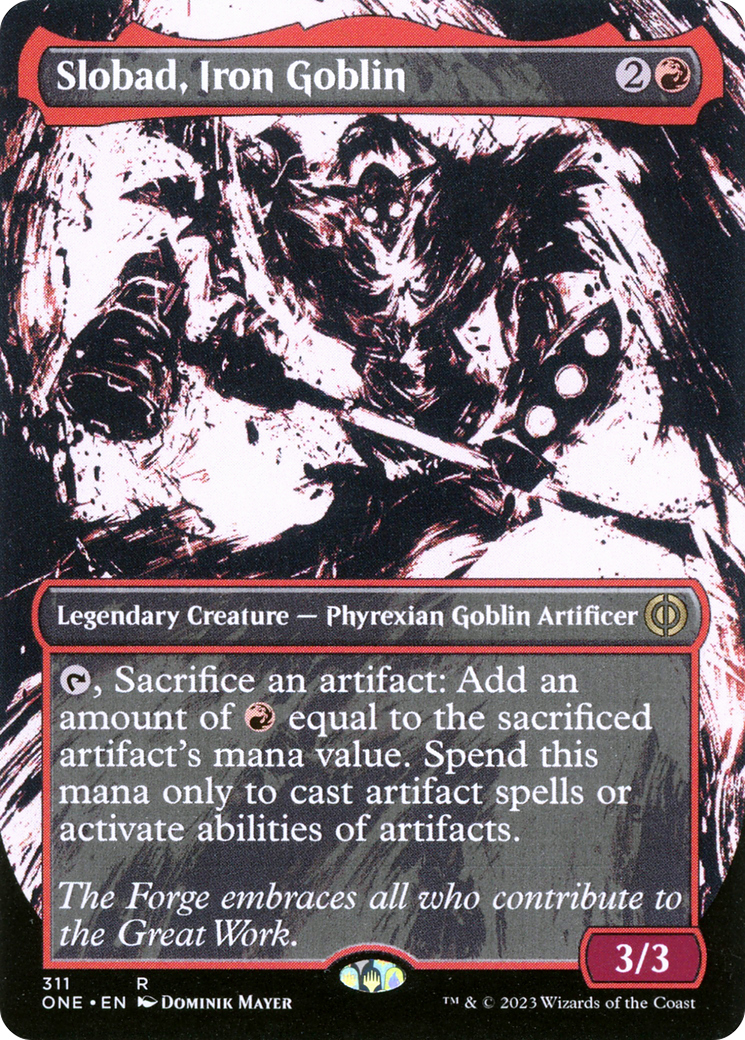 Slobad, Iron Goblin (Borderless Ichor) [Phyrexia: All Will Be One] | Card Citadel