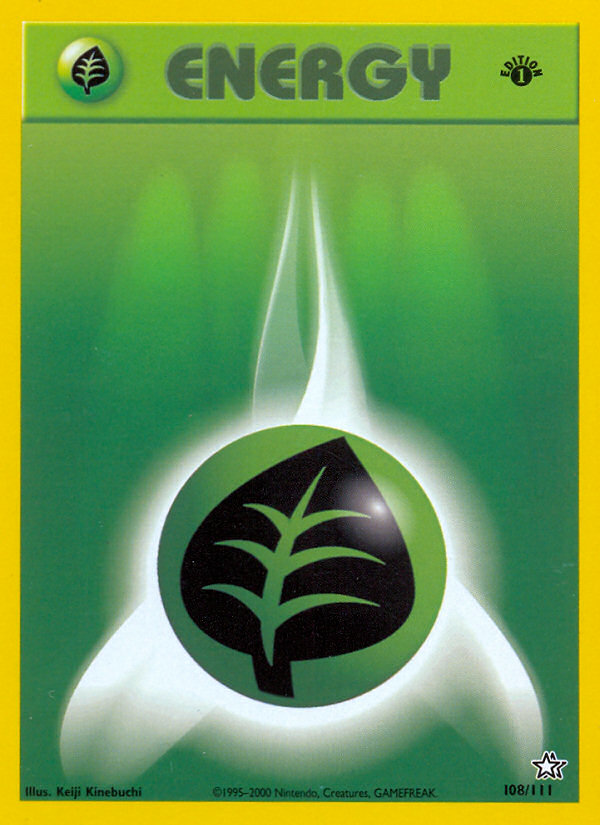 Grass Energy (108/111) [Neo Genesis 1st Edition] | Card Citadel